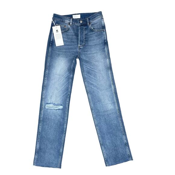 Boyish The Dempsey High-Rise Straight Jeans in Claire’s Knee Women’s Sz 24 - Picture 3 of 9